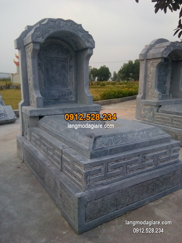 Mẫu mộ đá bành xanh giá rẻ thiết kế đơn giản