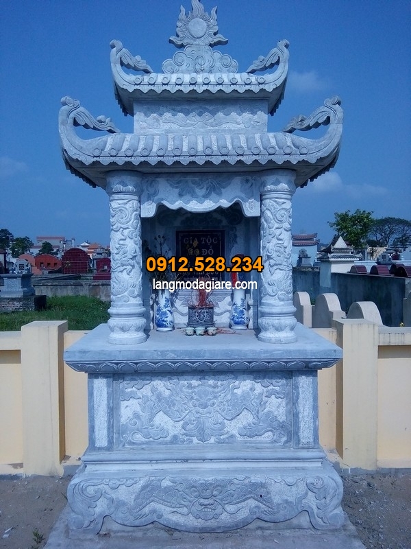 Lăng mộ đá xanh thiết kế theo phong thủy tại Ninh Vân