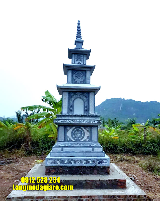 mẫu mộ đá hình tháp tại Gia Lai đẹp