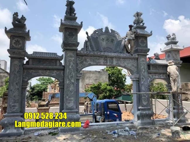 cổng tam quan bằng đá đẹp tại Bắc Ninh