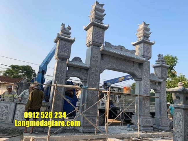 mẫu cổng tam quan bằng đá tại Bắc Ninh