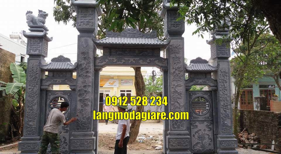 Mẫu cổng tam quan chùa đẹp bằng đá tại Đổng Tháp