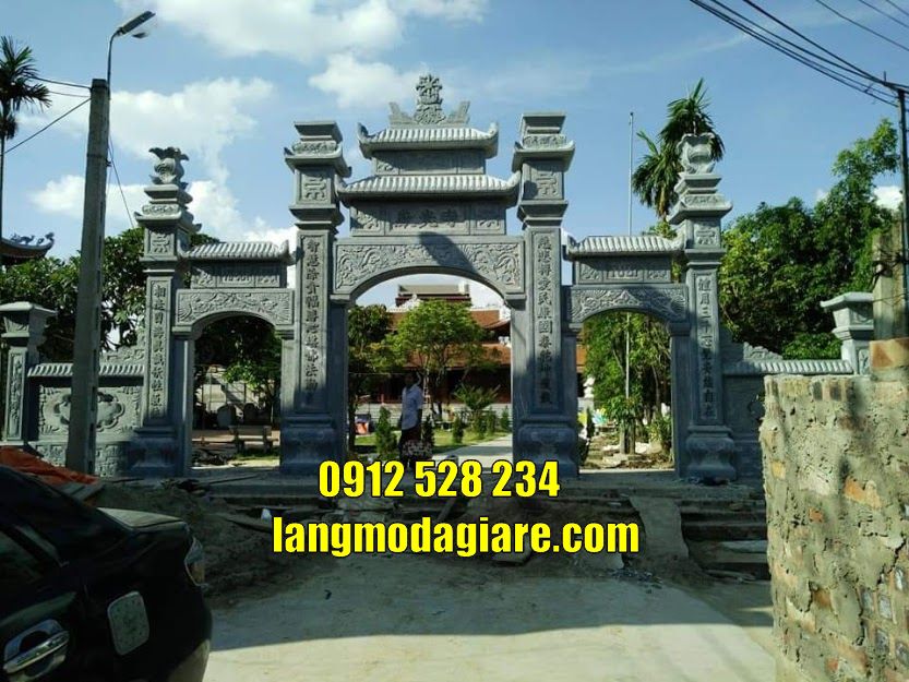 Cổng tam quan chùa bán tại Bình Phước bằng đá khối