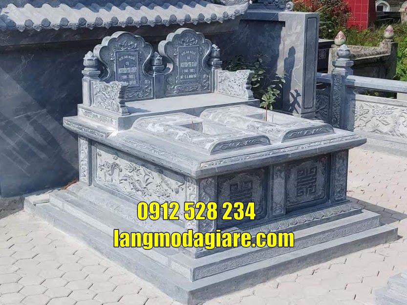mộ đôi đẹp đơn giản bằng đá bán tại An Giang