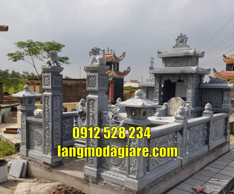 Hình ảnh khu mộ gia đình đẹp bằng đá tại Hưng Yên Lăng mộ đá tại Hưng Yên